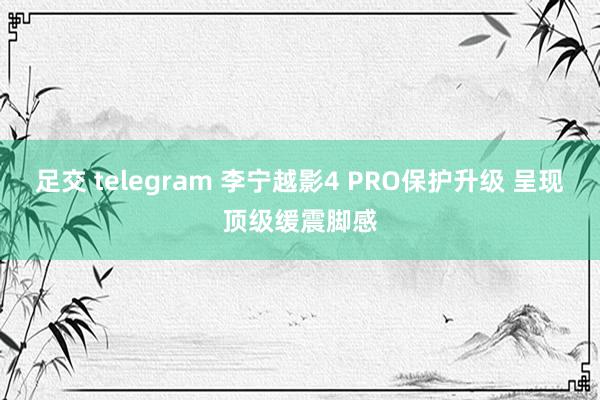 足交 telegram 李宁越影4 PRO保护升级 呈现顶级缓震脚感