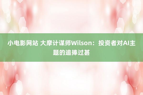 小电影网站 大摩计谋师Wilson：投资者对AI主题的追捧过甚