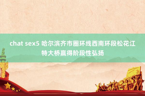 chat sex5 哈尔滨齐市圈环线西南环段松花江特大桥赢得阶段性弘扬