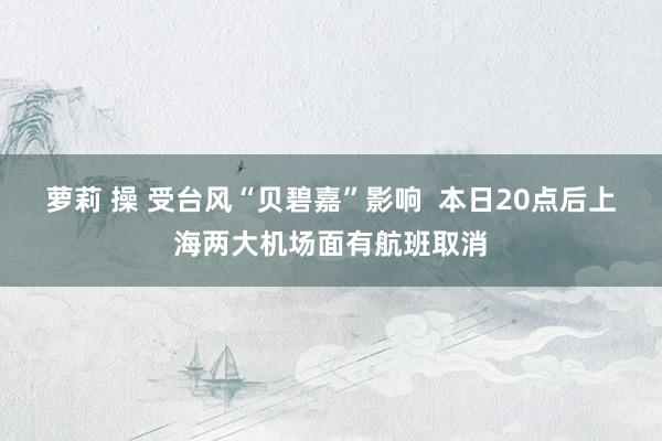 萝莉 操 受台风“贝碧嘉”影响  本日20点后上海两大机场面有航班取消