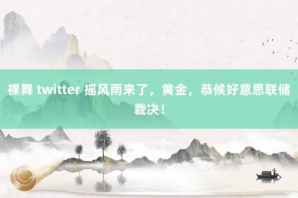 裸舞 twitter 摇风雨来了，黄金，恭候好意思联储裁决！