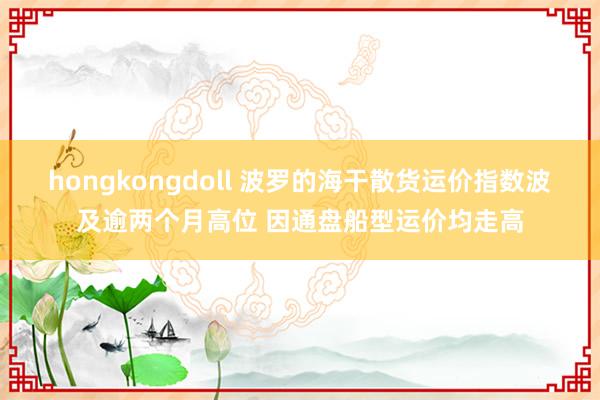 hongkongdoll 波罗的海干散货运价指数波及逾两个月高位 因通盘船型运价均走高