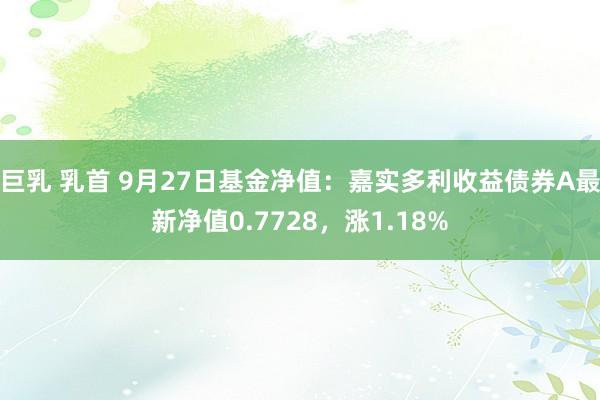 巨乳 乳首 9月27日基金净值：嘉实多利收益债券A最新净值0.7728，涨1.18%