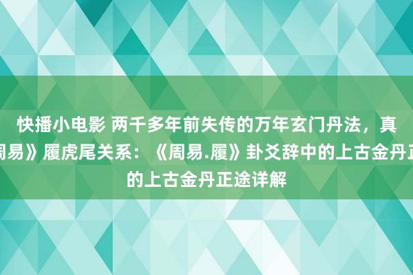 快播小电影 两千多年前失传的万年玄门丹法，真实与《周易》履虎尾关系：《周易.履》卦爻辞中的上古金丹正途详解