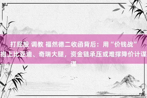 打屁股 调教 福然德二收函背后：用“价钱战”抱上比亚迪、奇瑞大腿，资金链承压或难撑降价计谋