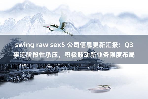 swing raw sex5 公司信息更新汇报：Q3事迹阶段性承压，积极鼓动新业务限度布局