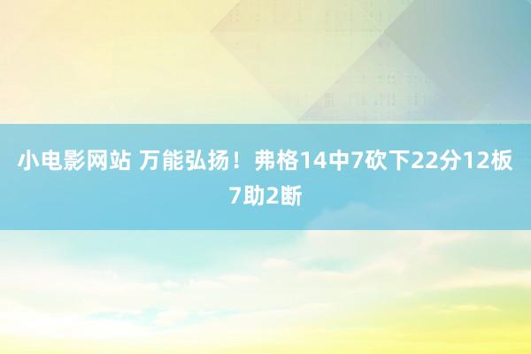 小电影网站 万能弘扬！弗格14中7砍下22分12板7助2断