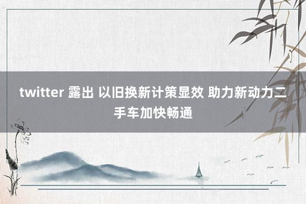 twitter 露出 以旧换新计策显效 助力新动力二手车加快畅通