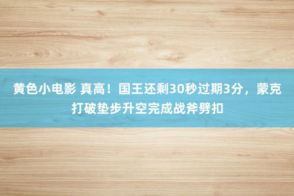 黄色小电影 真高！国王还剩30秒过期3分，蒙克打破垫步升空完成战斧劈扣