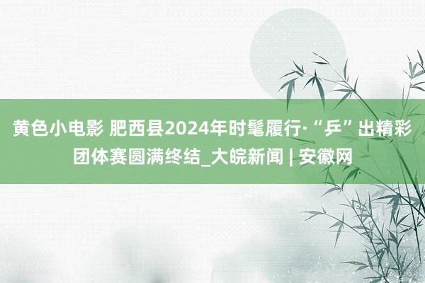 黄色小电影 肥西县2024年时髦履行·“乒”出精彩团体赛圆满终结_大皖新闻 | 安徽网