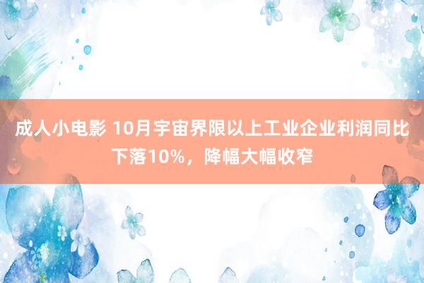 成人小电影 10月宇宙界限以上工业企业利润同比下落10%，降幅大幅收窄