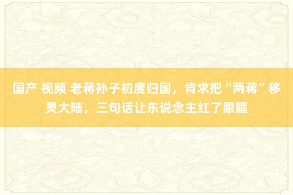 国产 视频 老蒋孙子初度归国，肯求把“两蒋”移灵大陆，三句话让东说念主红了眼眶