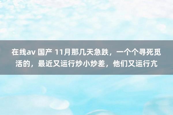 在线av 国产 11月那几天急跌，一个个寻死觅活的，最近又运行炒小炒差，他们又运行亢