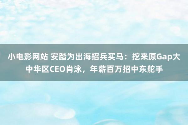 小电影网站 安踏为出海招兵买马：挖来原Gap大中华区CEO肖泳，年薪百万招中东舵手