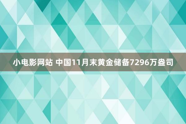 小电影网站 中国11月末黄金储备7296万盎司