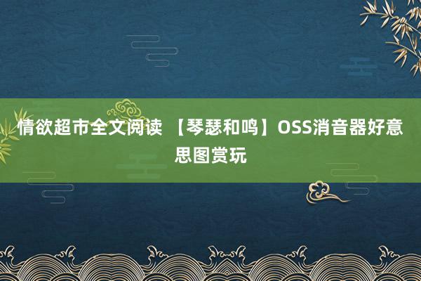 情欲超市全文阅读 【琴瑟和鸣】OSS消音器好意思图赏玩