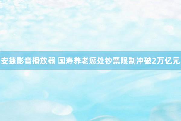 安捷影音播放器 国寿养老惩处钞票限制冲破2万亿元