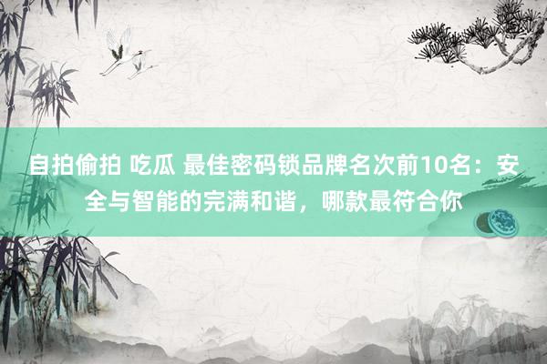 自拍偷拍 吃瓜 最佳密码锁品牌名次前10名：安全与智能的完满和谐，哪款最符合你