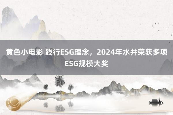 黄色小电影 践行ESG理念，2024年水井荣获多项ESG规模大奖