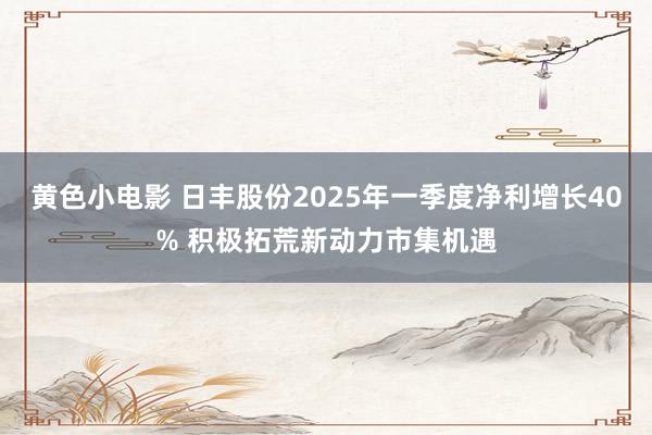 黄色小电影 日丰股份2025年一季度净利增长40% 积极拓荒新动力市集机遇